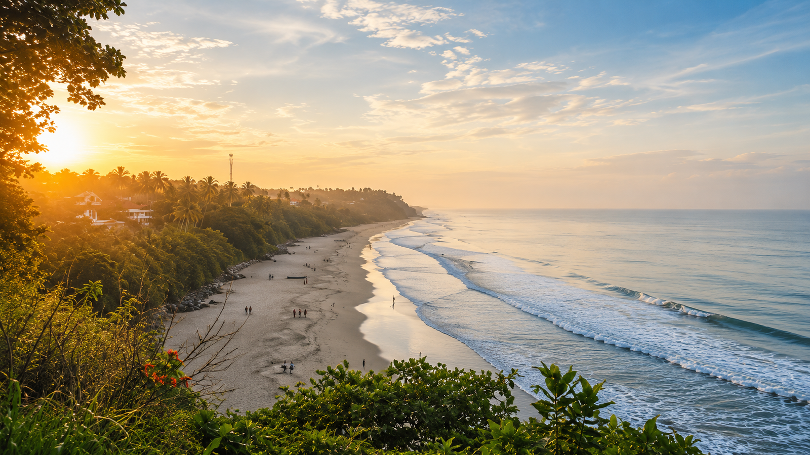 Cliffside view over Varkala beach
